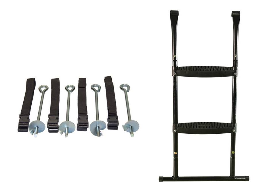 Kangui - Trampoline Ø 430 cm + filet + échelle + kit d'ancrage - JUMPI 430 - Noir/Vert Kangui - Image 3