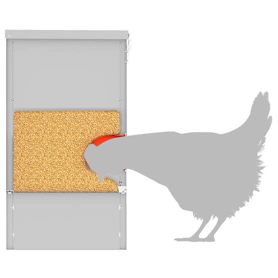 Mangeoire Poule Galvanisée Durable Extérieur 20kg Argent - ComfortXL Outdoor Living - Image 9