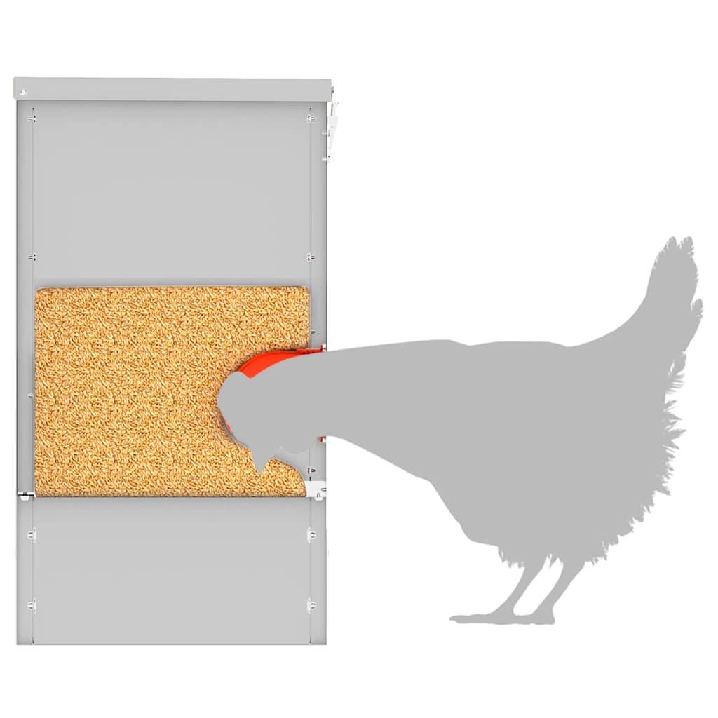 Mangeoire Poule Galvanisée Durable Extérieur 20kg Argent - ComfortXL Outdoor Living - Image 9