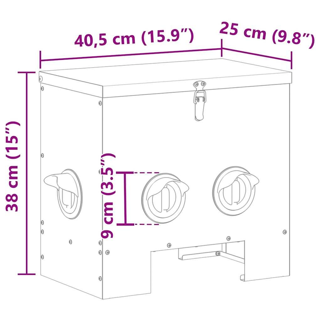 Mangeoire Poule Galvanisée Durable Extérieur 20kg Argent - ComfortXL Outdoor Living - Image 7