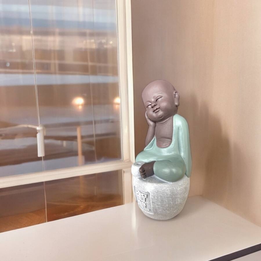Zen Light - Statue Bonze Porte-Encens Intélligence-Figurine Porte-bonheur -Fabrication Artisanale -Calligraphie FengShui-Cadeau-H14cm–Zen'Light - Image 2