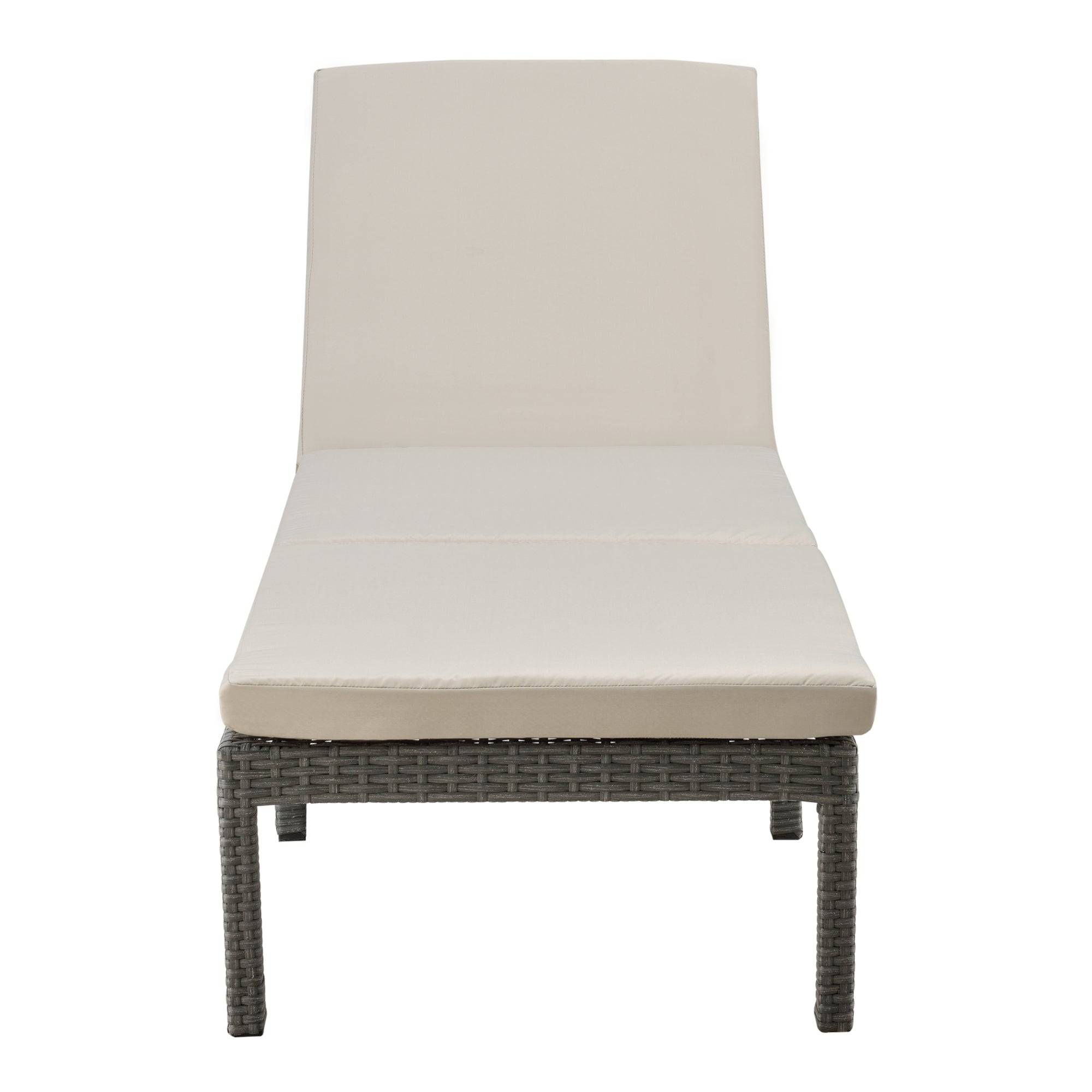 Helloshop26 - Transat bain de soleil cartes avec coussin acier polyester 198 x 60 x 27 cm gris foncé beige - Image 4
