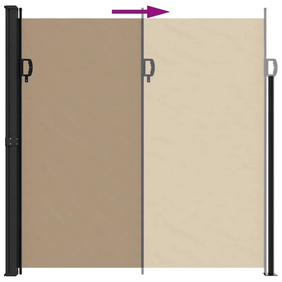 Store Banne - Auvent latéral rétractable taupe 200x600 cm - MEUBLE PRO-JU5014 - Image 5