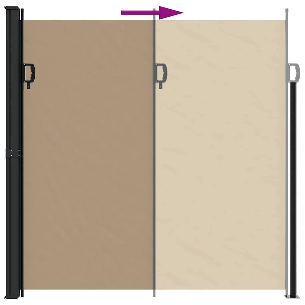 Store Banne - Auvent latéral rétractable taupe 200x600 cm - MEUBLE PRO-JU5014 - Image 5