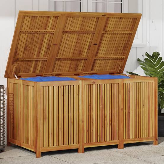 Coffre de rangement - Boîte de rangement extérieure - Coffre de jardin 150x80x75 cm bois massif d'acacia - Image 2