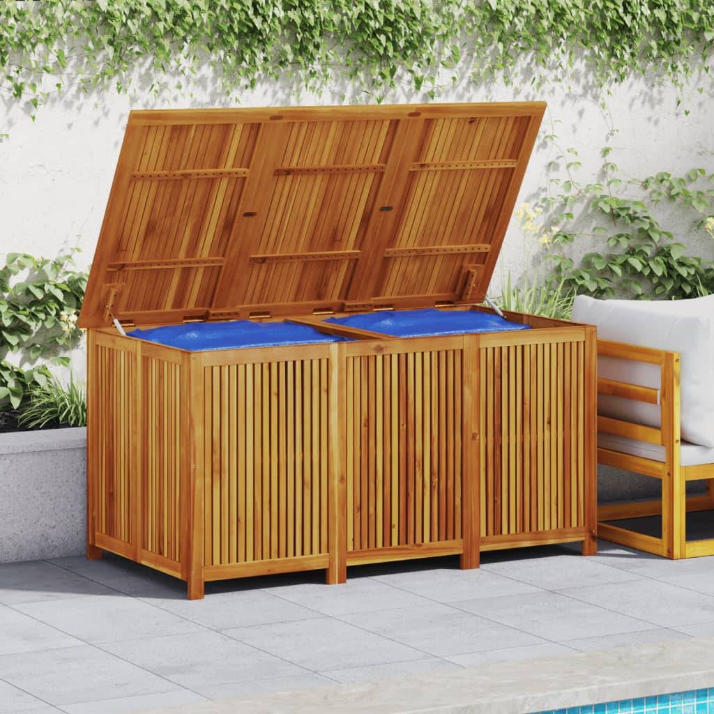 Coffre de rangement - Boîte de rangement extérieure - Coffre de jardin 150x80x75 cm bois massif d'acacia - Image 3
