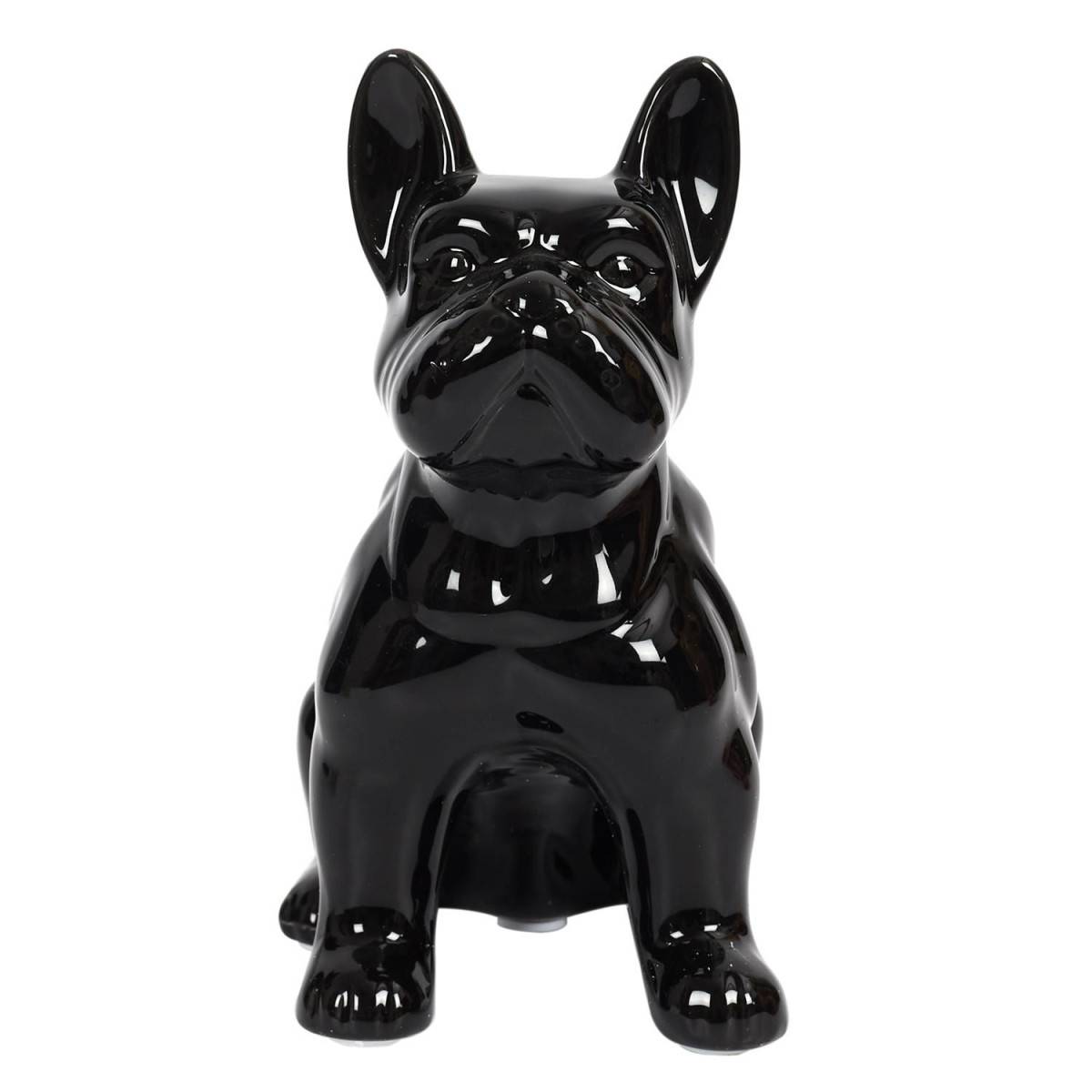 The Home Deco Factory - Statuette Déco en Céramique "Bulldog" 20cm Noir - Image 2