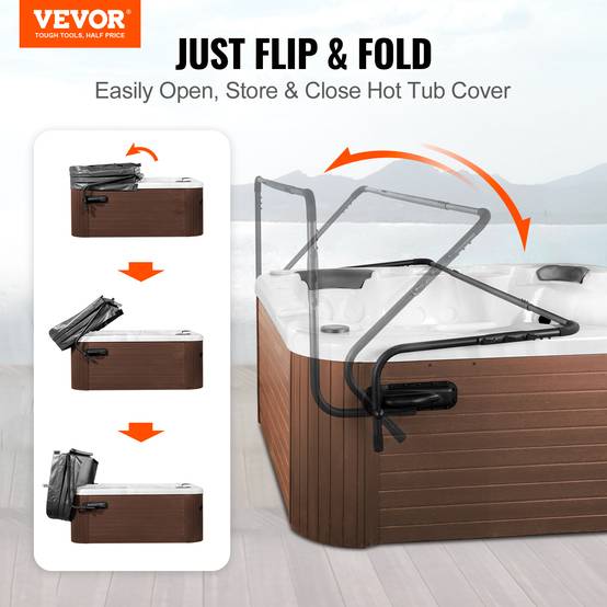 Vevor - Lève-couverture spa VEVOR, aluminium 6063-T5, hauteur ajustable 80–105 cm, largeur 175–255 cm, installation bilatérale, facile à manipuler. - Image 2