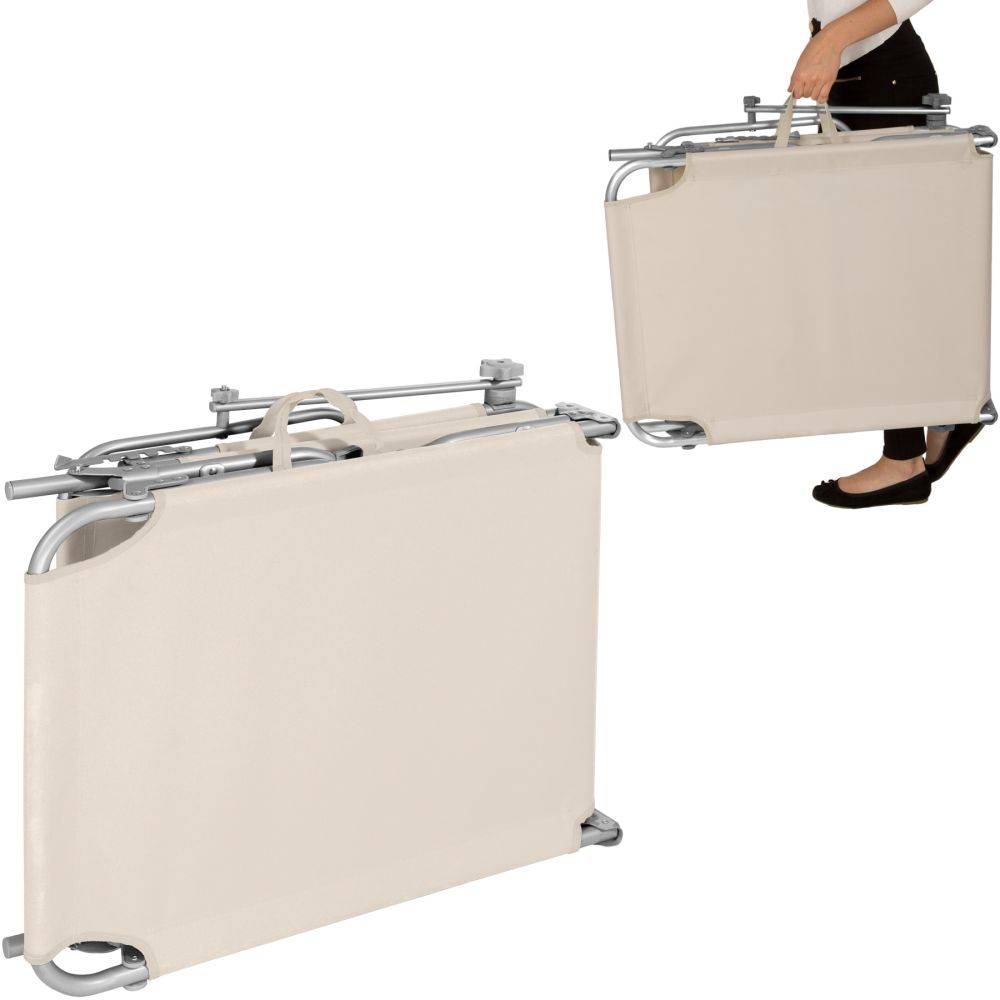 Helloshop26 - Transat bain de soleil meuble jardin acier beige - Image 3