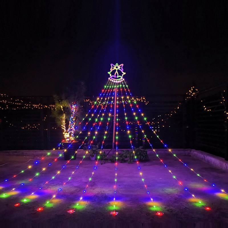 Lumières de cascade de LED de noël, cordes lumineuses colorées, lumières colorées, prises européennes, lumières de cascade de cloche - Image 1