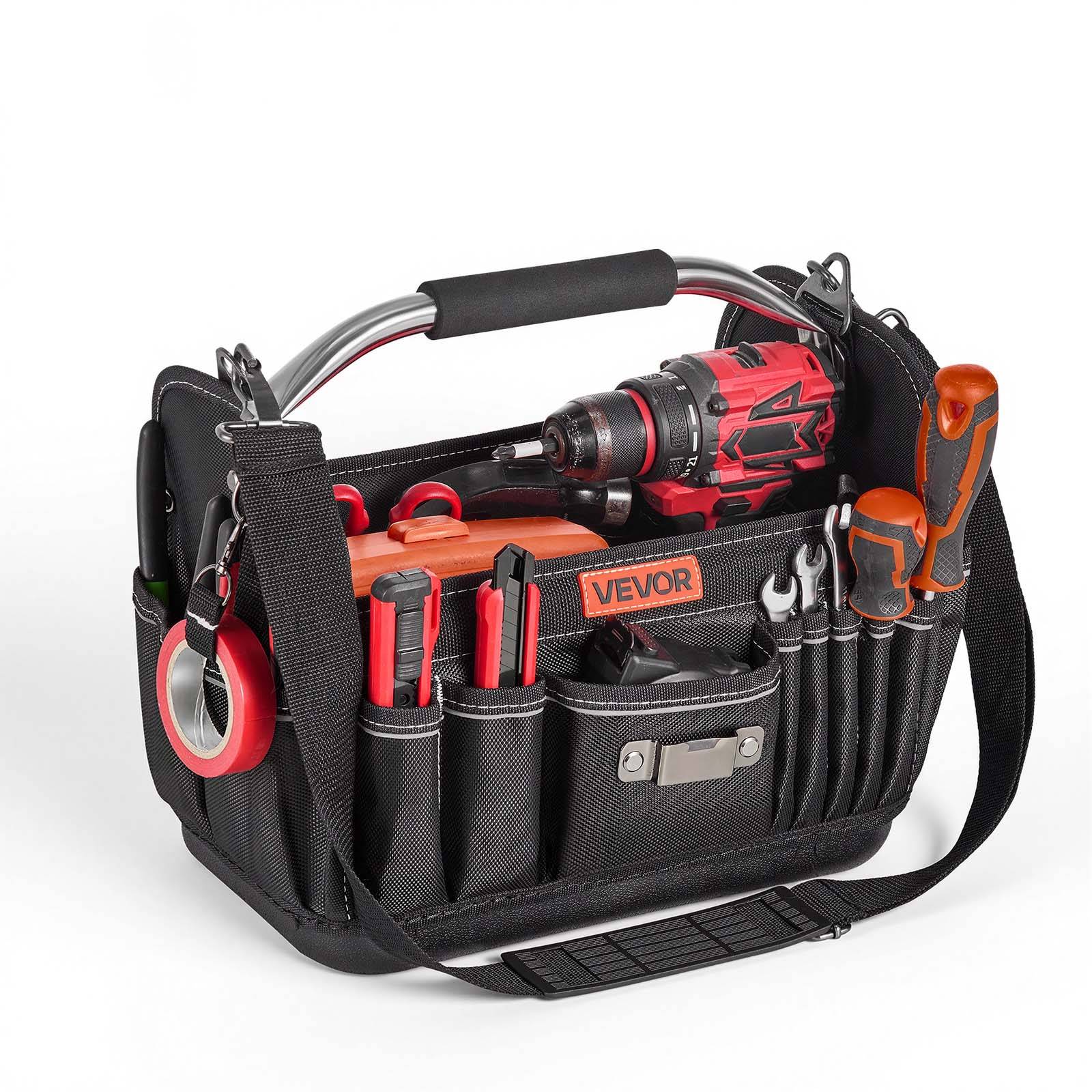 Vevor - VEVOR Sac à outils ouvert 330 mm, 33 poches, polyester 1680D, base rigide en plastique, bandoulière réglable, pour électricien et bricolage. - Image 1
