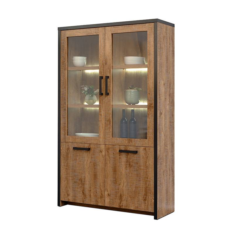 Vitrine 2 pleines + 2 portes vitrées Emie - Image 1