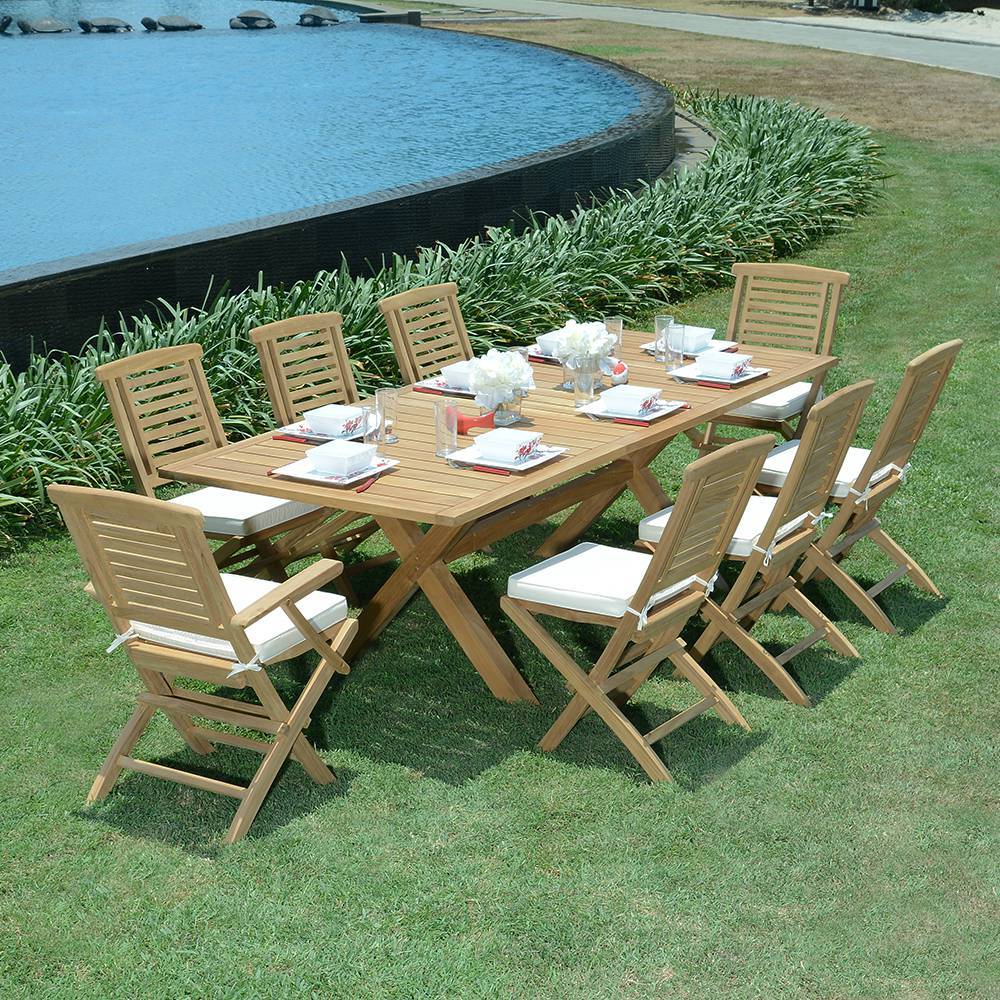 Salon de jardin teck massif Livourne, 8 places - TECK'Attitude - Image 2