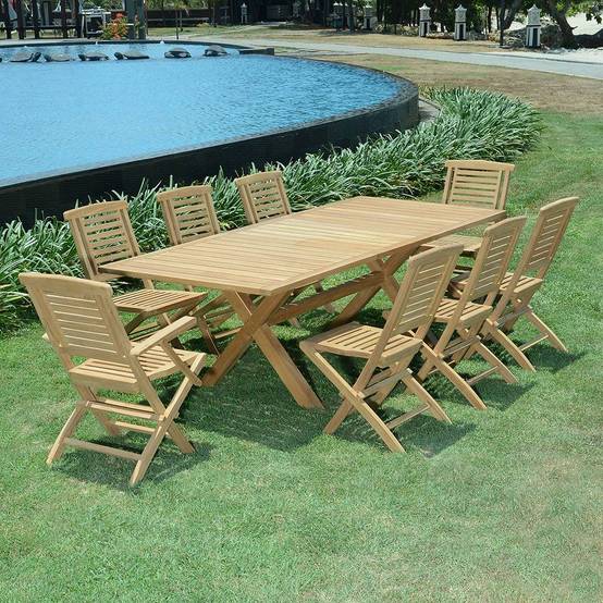 Salon de jardin teck massif Livourne, 8 places - TECK'Attitude - Image 5