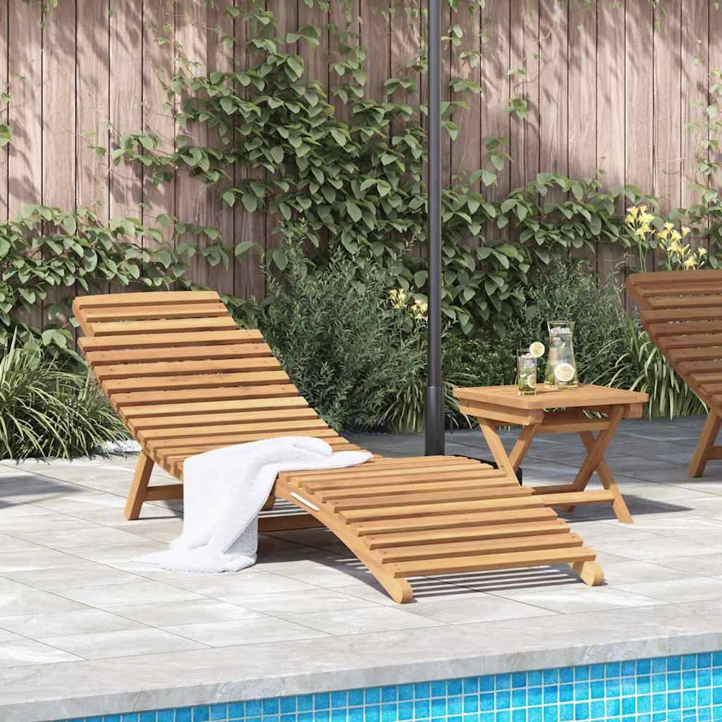 PANGIVO - Transat Bois de teck massif Marron 198 x 55 x 58,5 cm, Poids :20.24kg - PANGIVO - Image 1