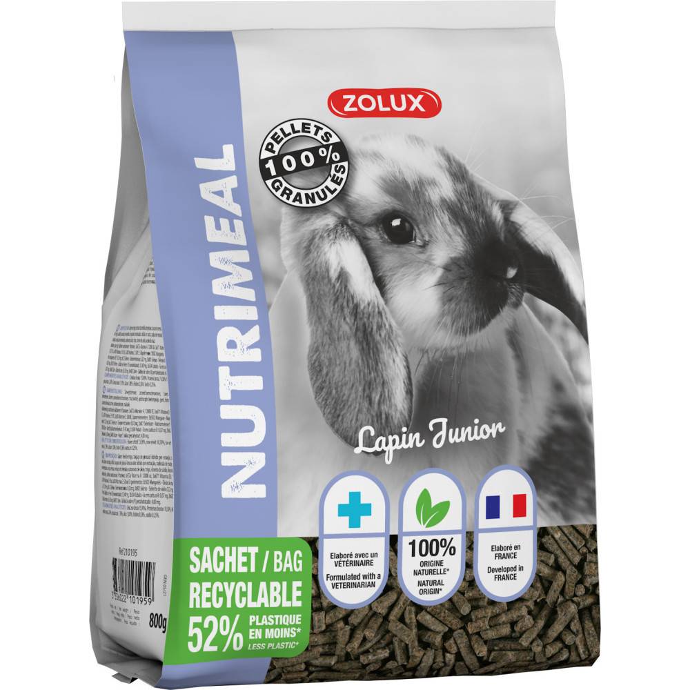 Zolux - zolux - Granulés lapin nain junior nutrimeal - 800g. - Image 1