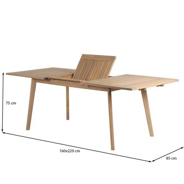 Beau Rivage - Ensemble table et 6 chaises MOLA extensible 160/220cm en bois d'acacia Beau Rivage - Image 3