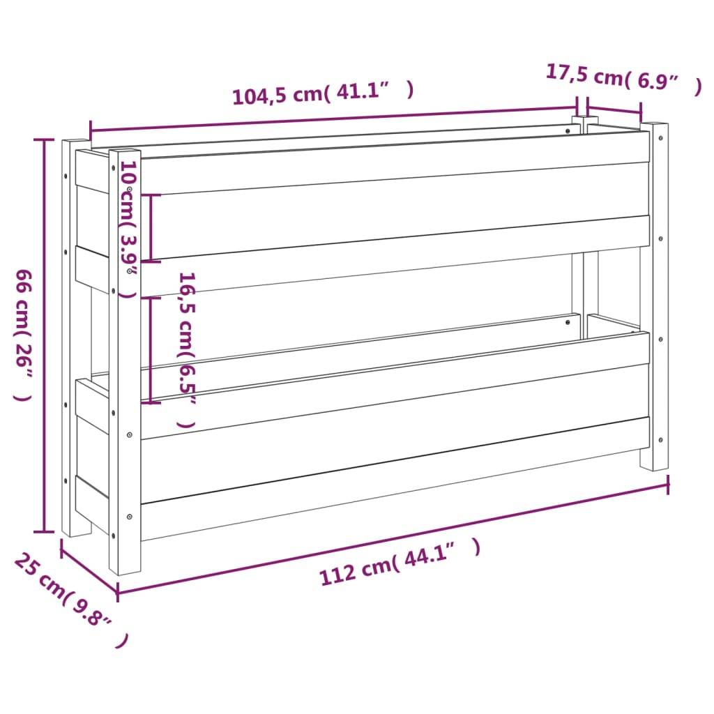 Vidaxl - Jardinière 112x25x66 cm Bois massif de pin vidaXL 823927 - Image 3