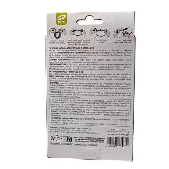 Francodex - Collier Antiparasitaire Répulsif 35 cm pour chaton moins de 2 kg - Image 4