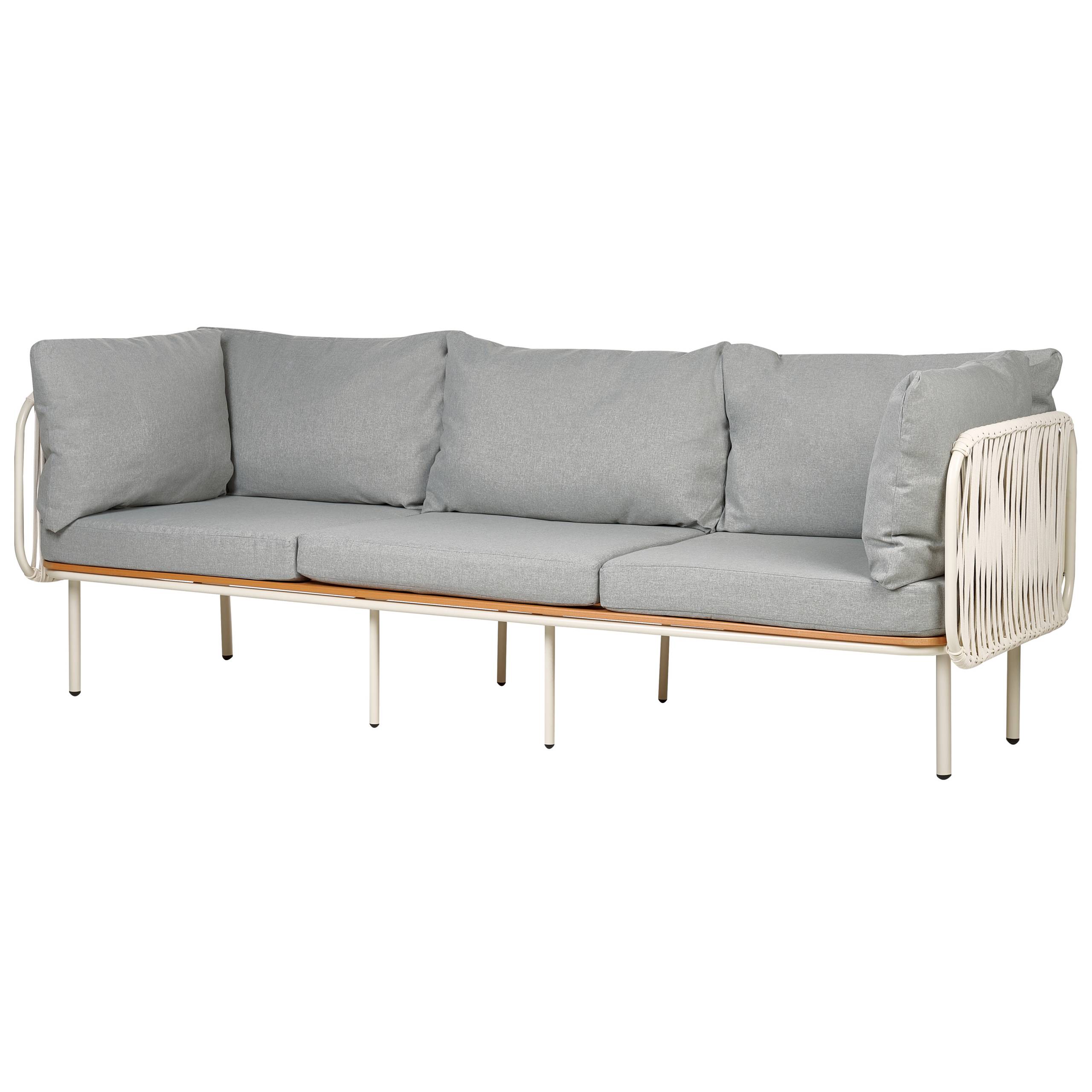 Beliani - Canapé de jardin, 3 Personnes Aluminium Gris SENISE - Beliani - Image 4