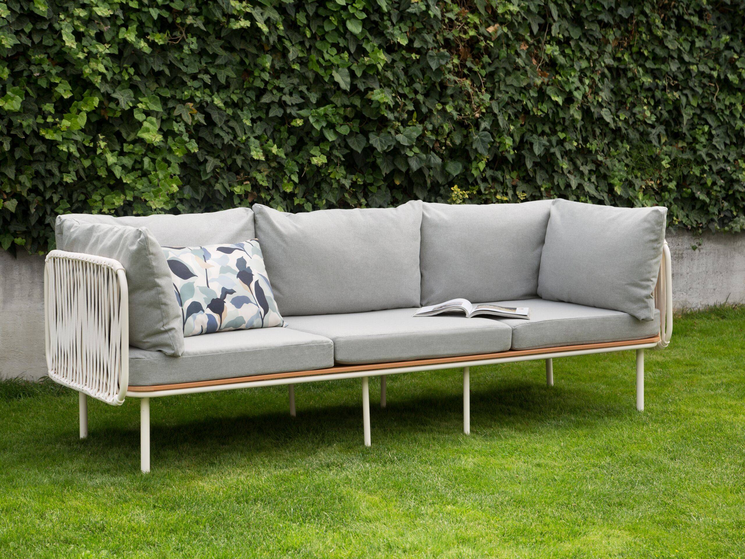 Beliani - Canapé de jardin, 3 Personnes Aluminium Gris SENISE - Beliani - Image 1