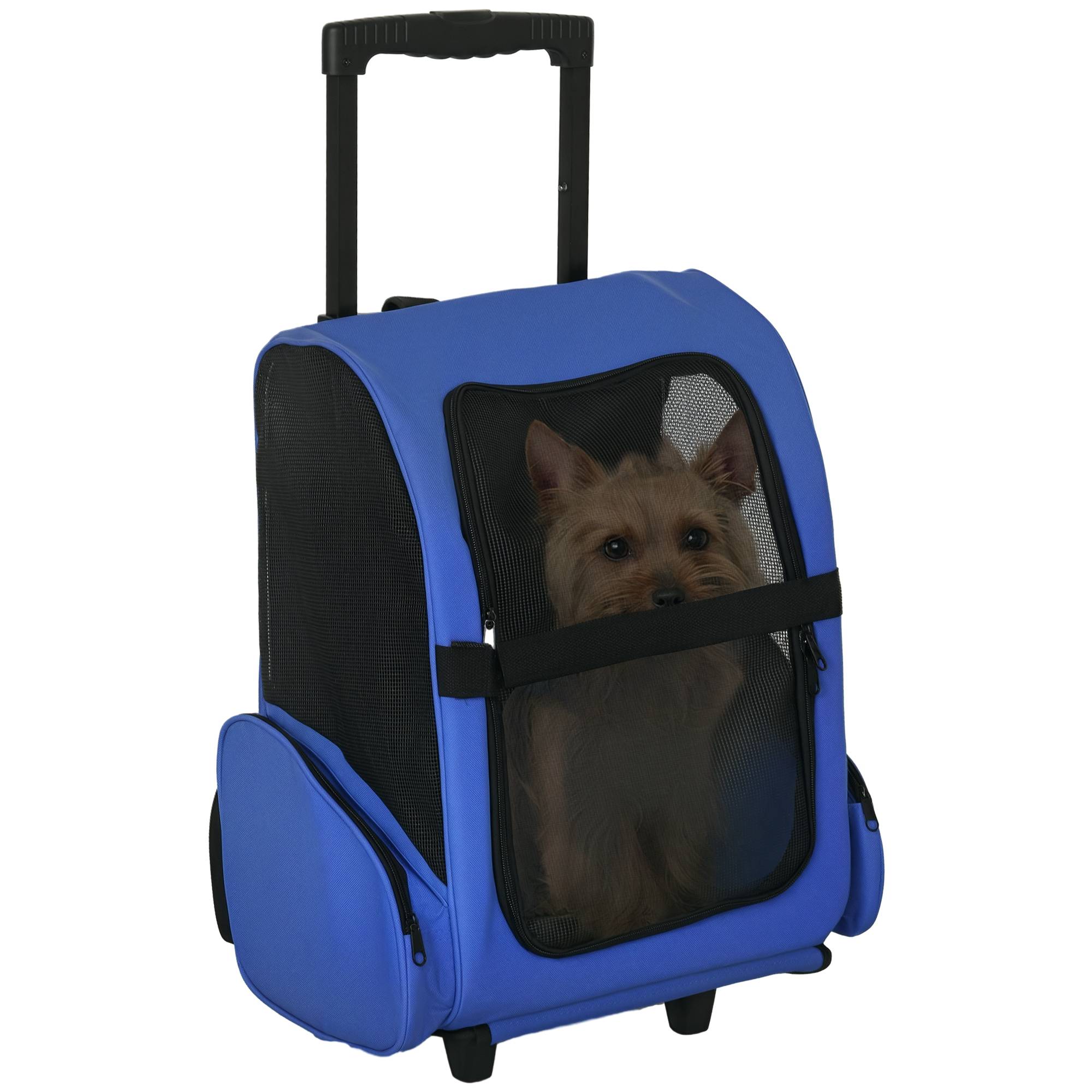Sac à dos chariot 2 en 1 métal et Oxford pour chat et chien transport facile bleu - ComfortXL Outdoor Living - Image 1