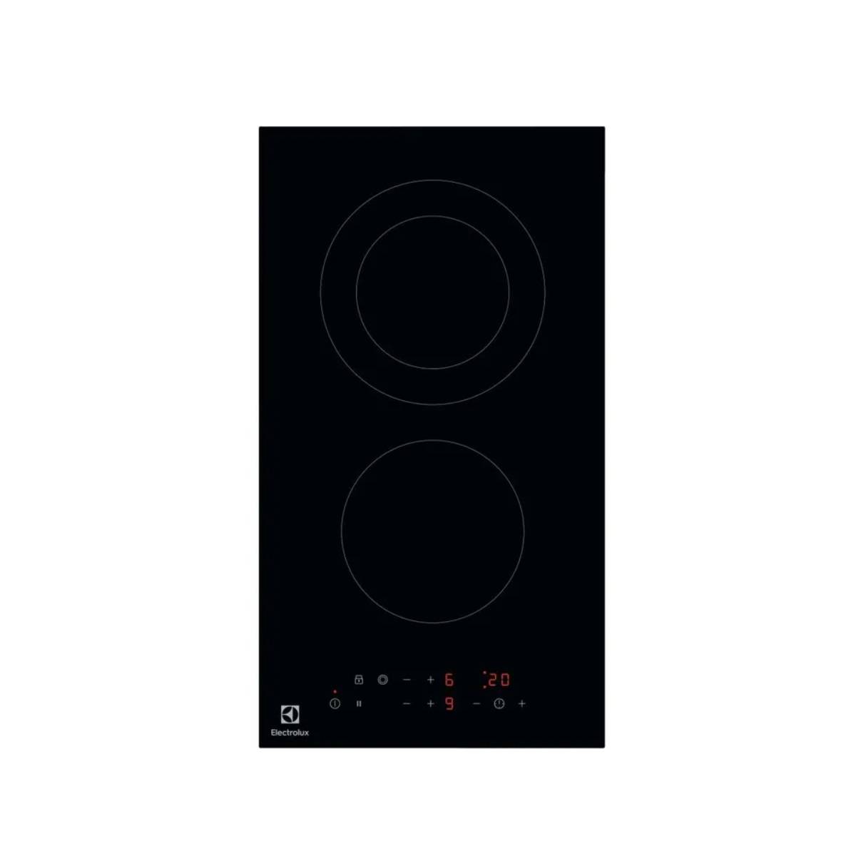 Domino vitrocéramique 29cm 2 feux 2900w noir LHR3233CK Electrolux