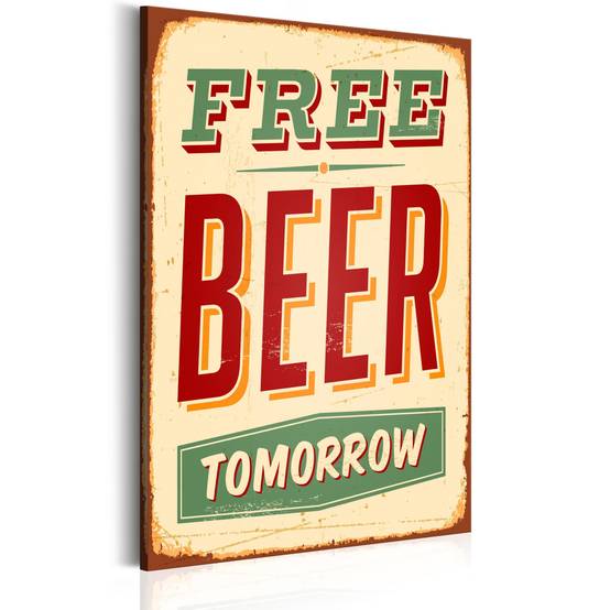 Tableau Imprimé "Free Beer Tomorrow" 80 x 120 cm - Image 1