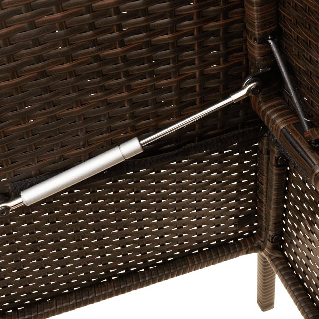 Banc de jardin - Banc d'extérieur - Banquette avec coussins marron résine tressée-JU11371 - Image 8
