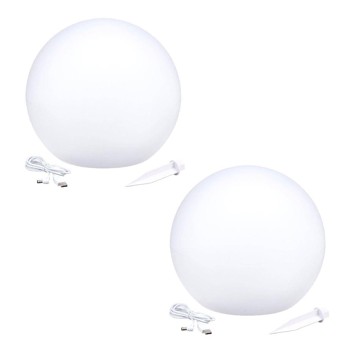 Lumisky - 2 Boules lumineuses solaires SOLSTY D30cm - Image 1