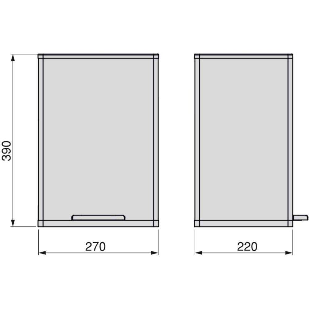 Emuca - Poubelle de cuisine 12 litres en aluminium ouverture à pédale - Image 3