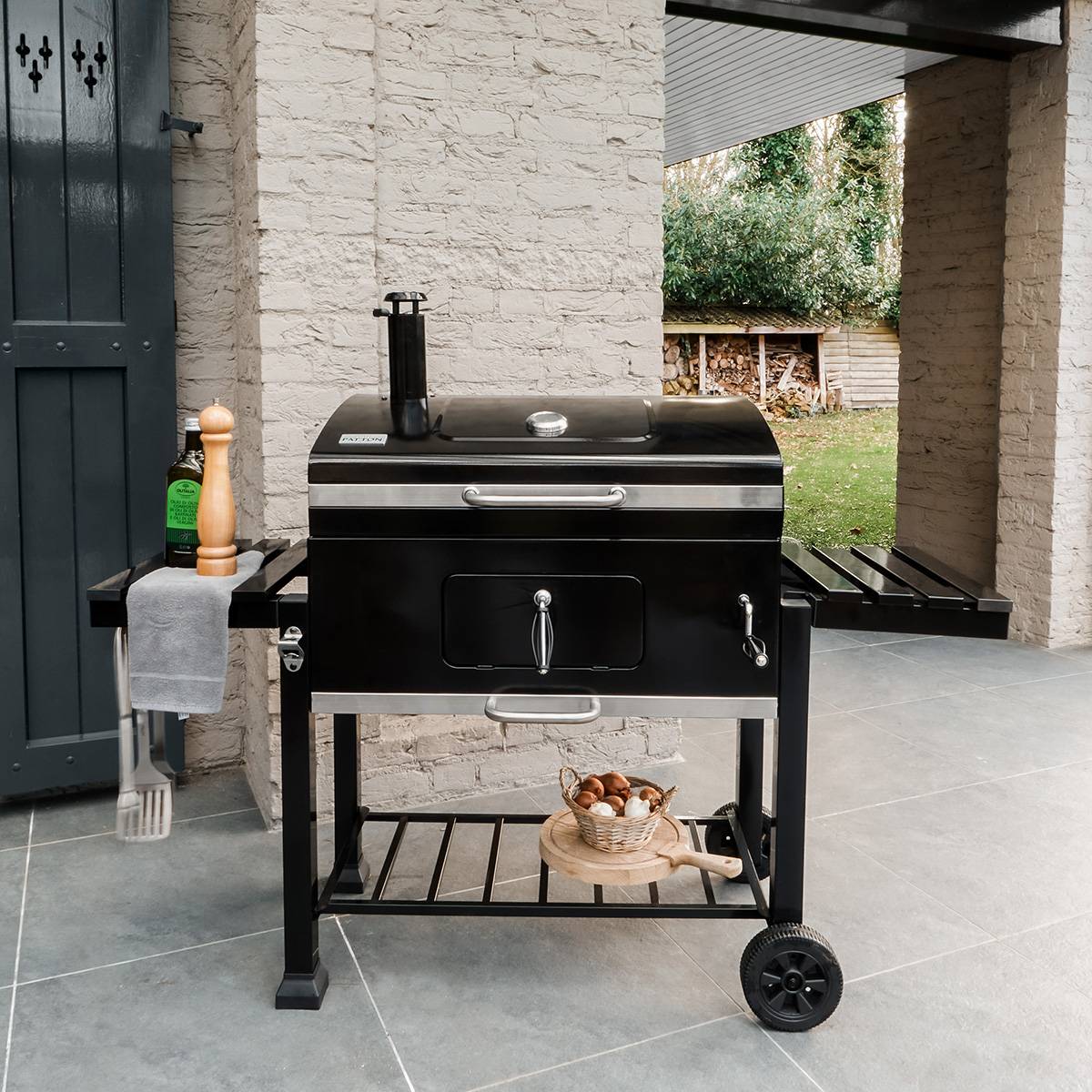 Barbecue charbon large grille 77 × 42 cm, ventilation réglable – Charcoal Chef XL – Patton - Image 3