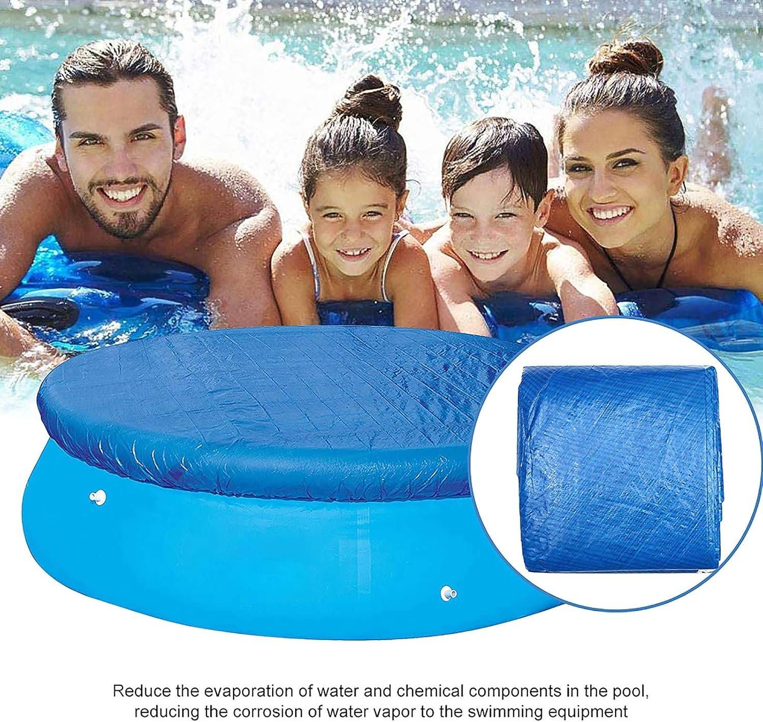 IntiMeg - Diamètre Bâches/Couverture de Protection avec Attaches en Corde,pour Piscines Hors Sol Rondes( 183 cm） IntiMeg - Image 5
