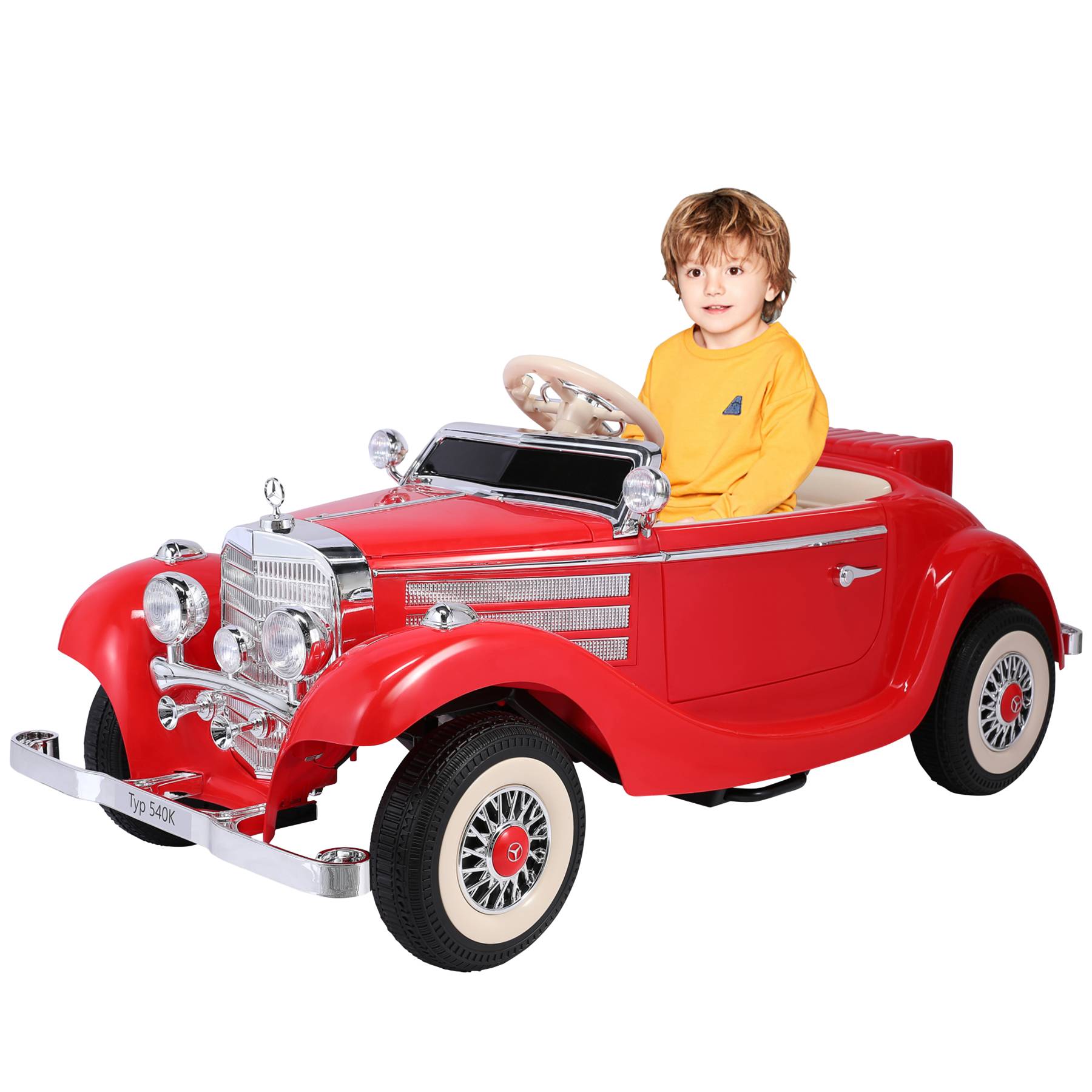 0 - Voiture électrique pour enfants Mercedes Benz Old Retro Classic 12 V - Rouge - Image 1