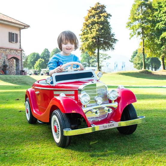 0 - Voiture électrique pour enfants Mercedes Benz Old Retro Classic 12 V - Rouge - Image 2