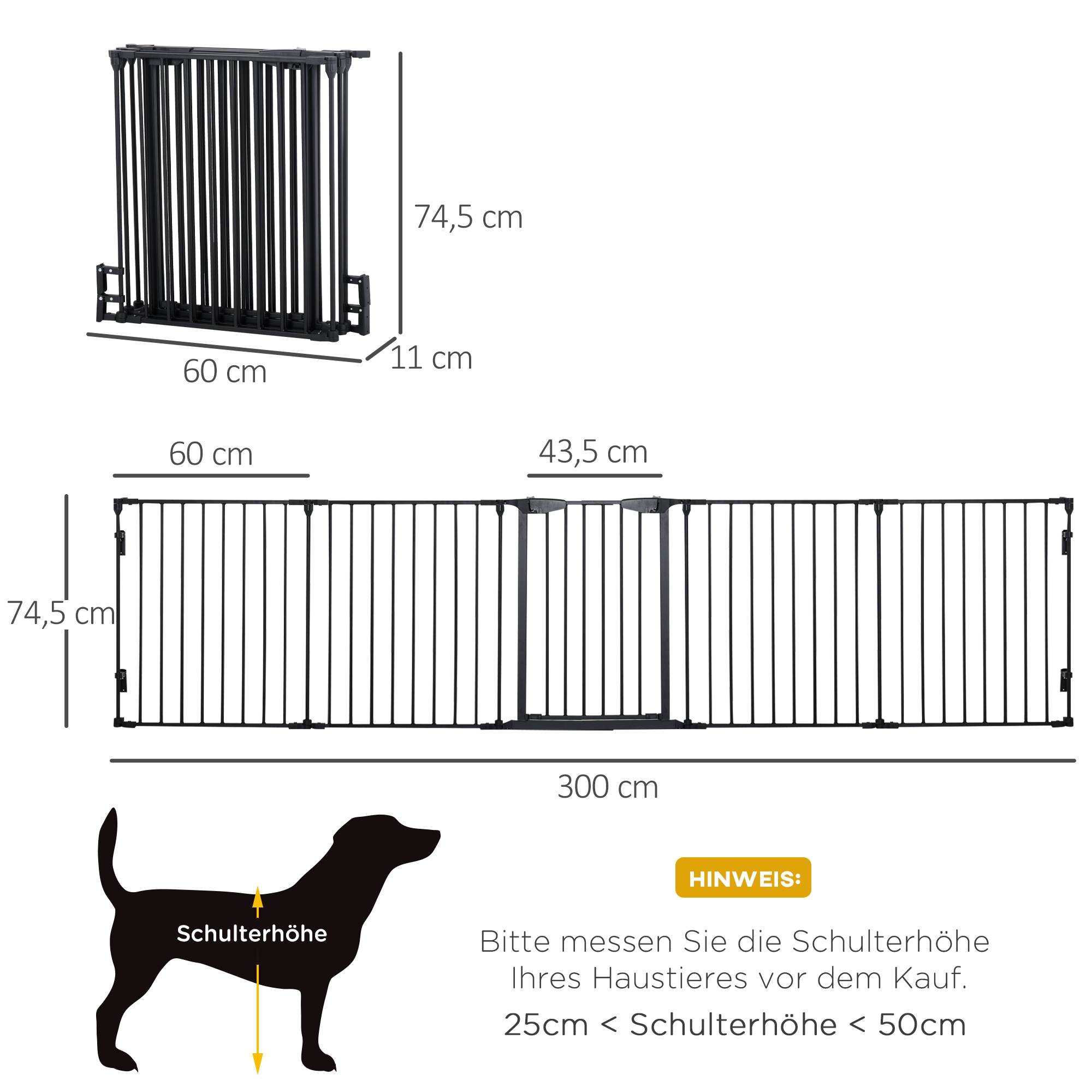 Barrière Sécurité Chien 2en1 Métal Parc Chiot Modulable 5 Panneaux Pliable 300cm Noir - ComfortXL Pet Living - Image 3