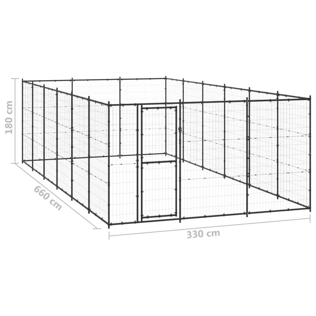 Helloshop26 - Chenil extérieur cage enclos parc animaux chien d'extérieur pour chiens acier 21,78 m² - Image 2