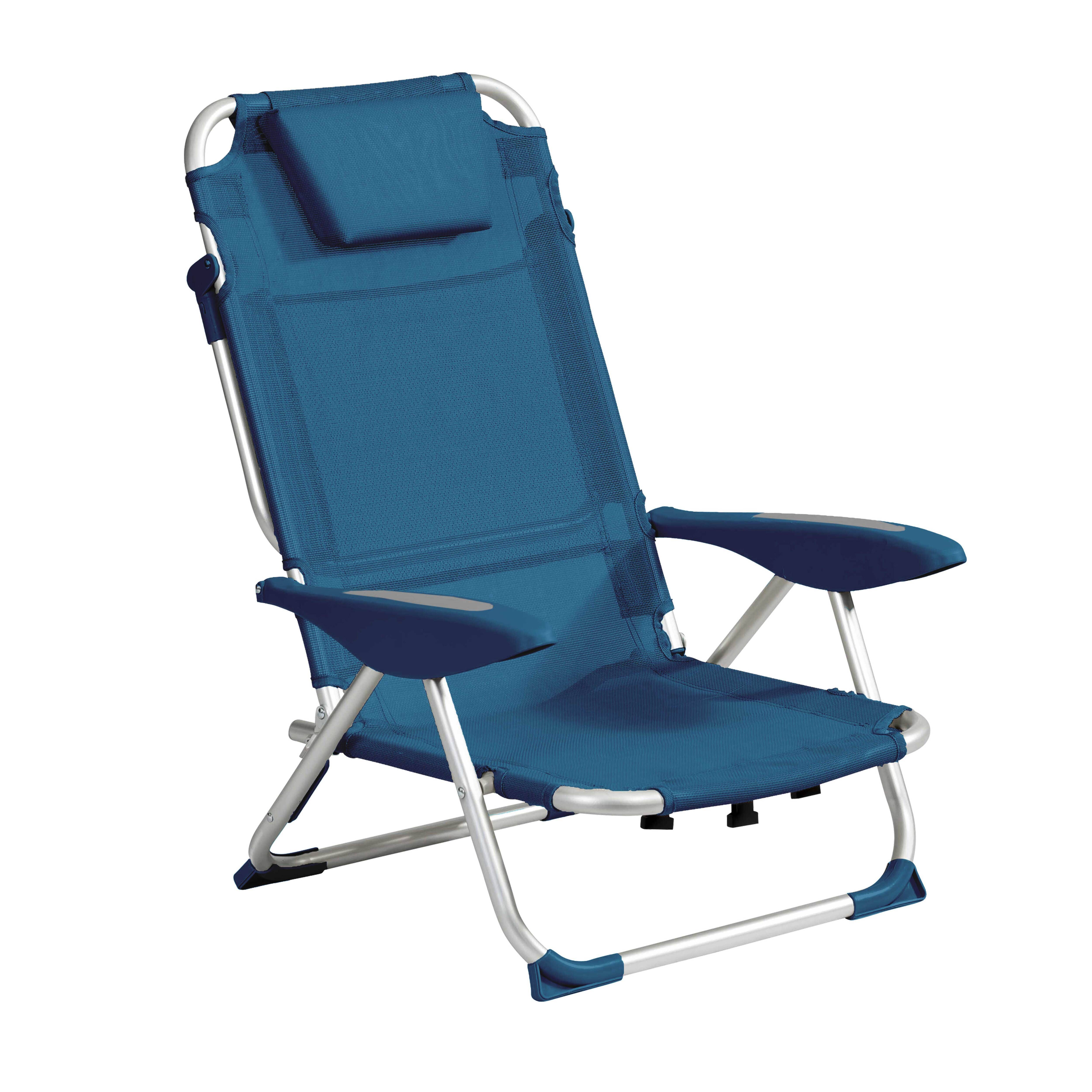 Oviala - Lot de 2 fauteuils clic clac des plages en polyester bleu lazuli Clic Clac des plages - Oviala - Image 3