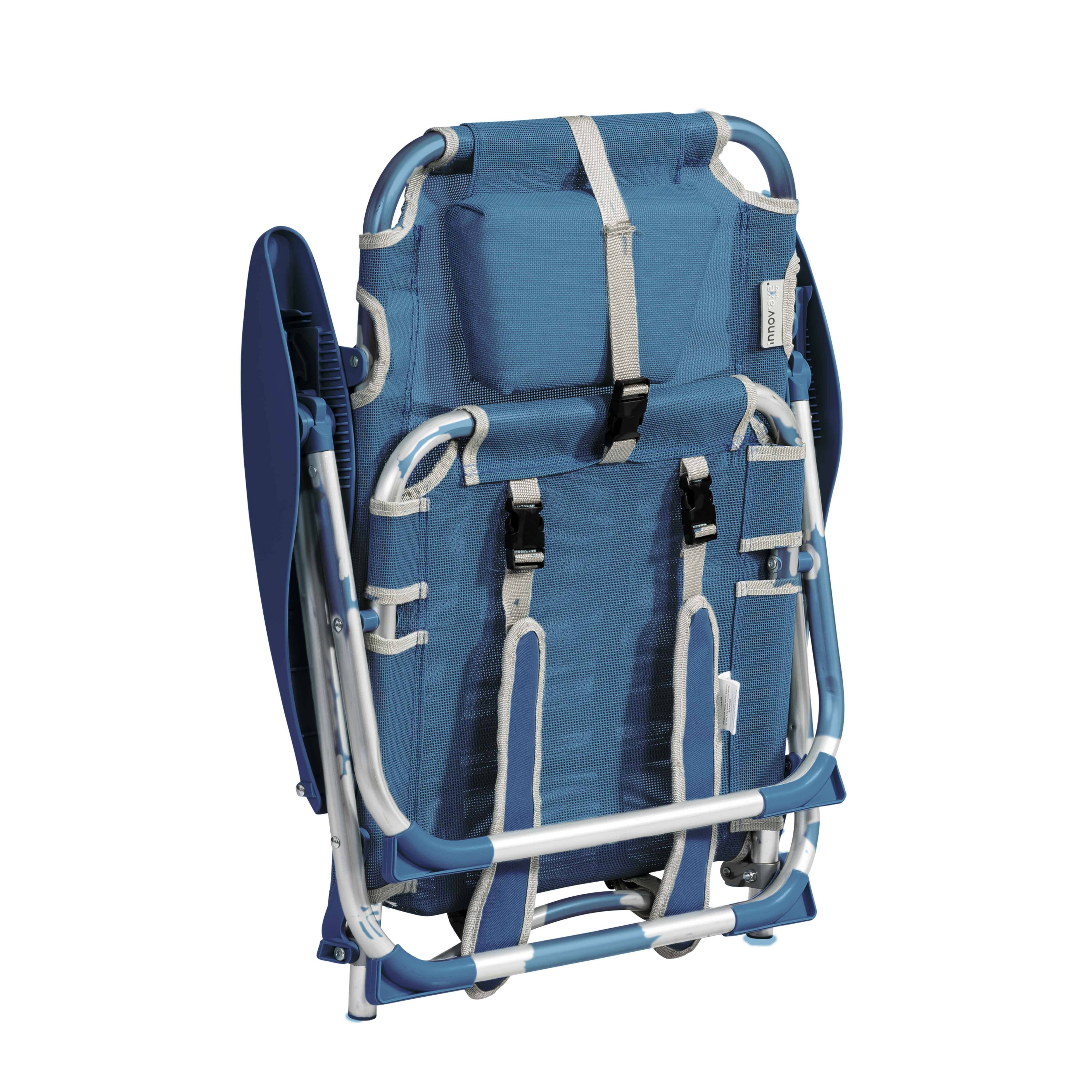 Oviala - Lot de 2 fauteuils clic clac des plages en polyester bleu lazuli Clic Clac des plages - Oviala - Image 6