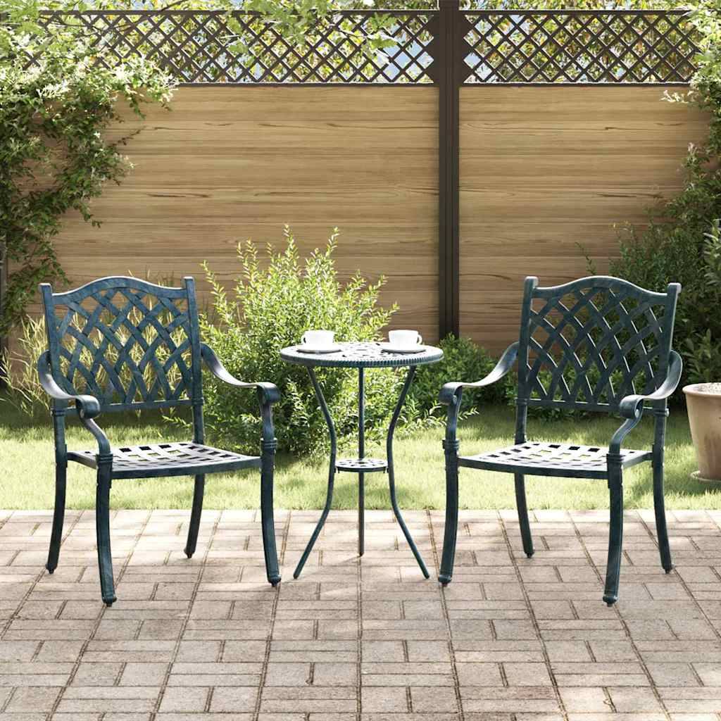 Chaise de jardin aluminium vert 56 x 55 x 92,5 cm (Lot de 2) - PANGIVO