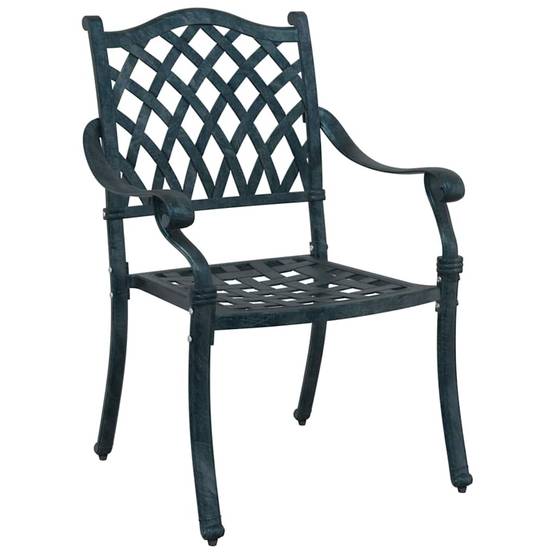 Chaise de jardin aluminium vert 56 x 55 x 92,5 cm (Lot de 2) - PANGIVO - Image 3