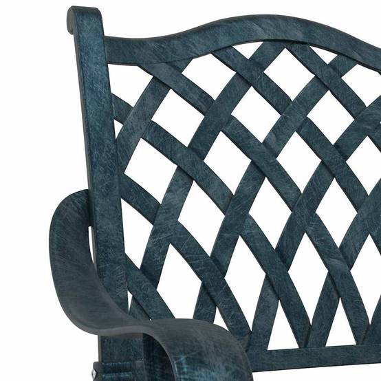 Chaise de jardin aluminium vert 56 x 55 x 92,5 cm (Lot de 2) - PANGIVO - Image 7