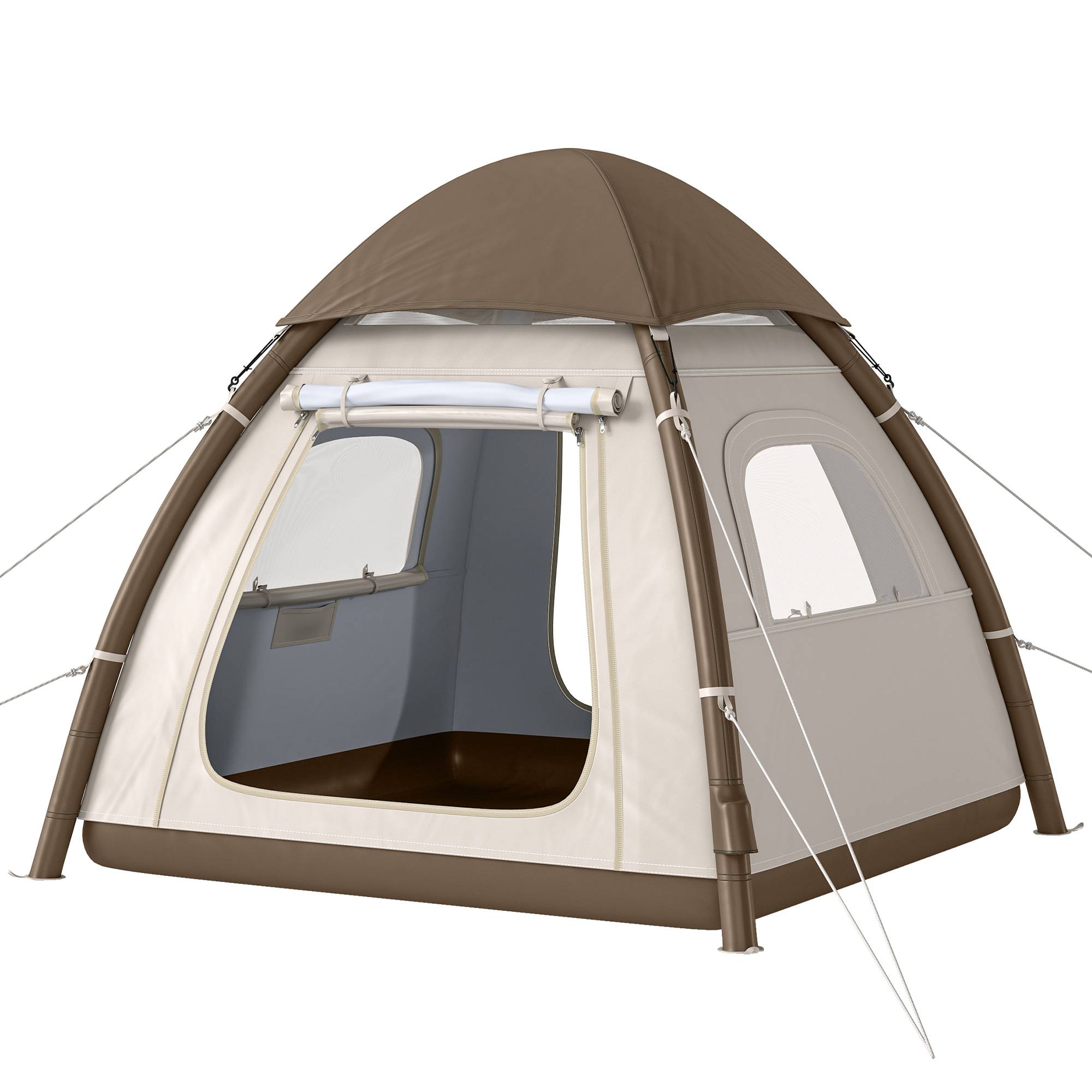 ComfortXL - Tente gonflable polyester camping 3 à 4 personnes dôme imperméable 210x210cm - ComfortXL Outdoor Living - Image 2