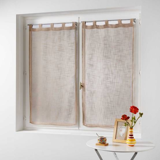 Paire de Voilages "Haltona" 60x160cm Noisette - Image 1