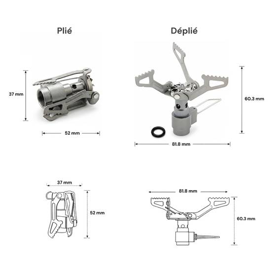 Brûleur pliable et support de cartouche inox Trailgaz Titanium Plus pour camping et randonnée - Image 6