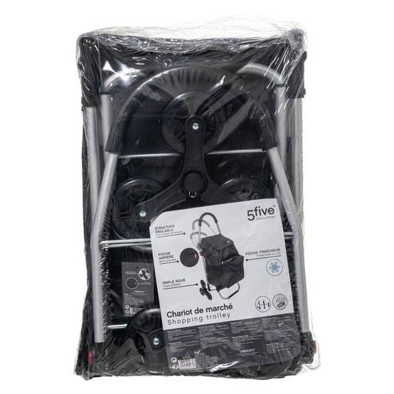Chariot de course pliable 6 roues noir - 5five - Image 2
