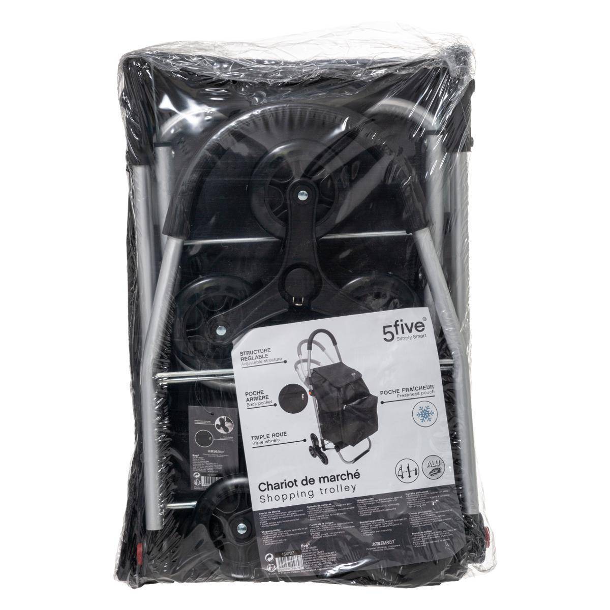 Chariot de course pliable 6 roues noir - 5five - Image 2