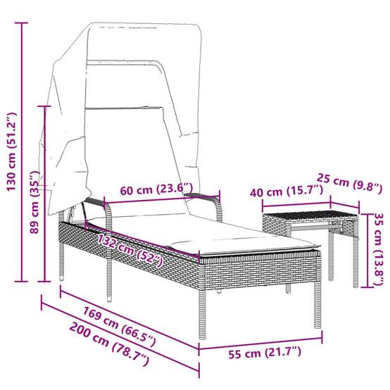 Bain de Soleil Rotin Synthétique Table et Toit Gris Clair – ComfortXL Outdoor Living - Image 6