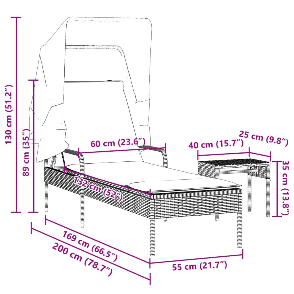 Bain de Soleil Rotin Synthétique Table et Toit Gris Clair – ComfortXL Outdoor Living - Image 6