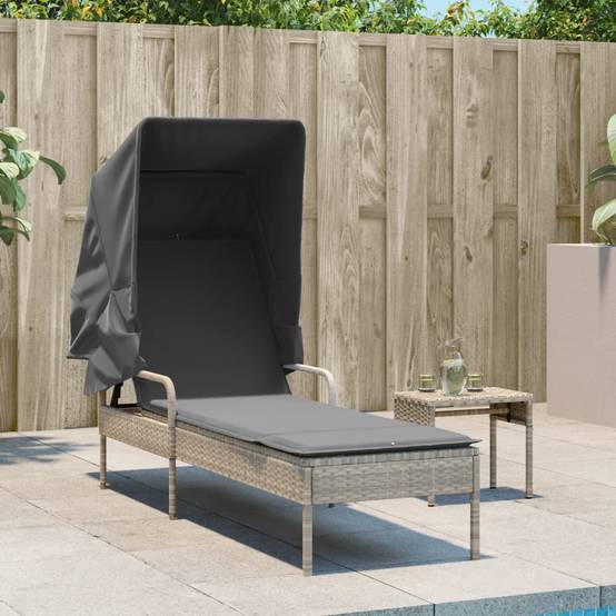 Bain de Soleil Rotin Synthétique Table et Toit Gris Clair – ComfortXL Outdoor Living - Image 3